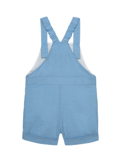 Trotters Baby Atticus Tiger Short Dungarees, French Blue - view 2, French Blue