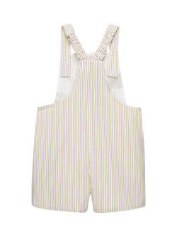 Trotters Baby Alex Striped Train Bib Shorts, Oatmeal - view 2, Oatmeal