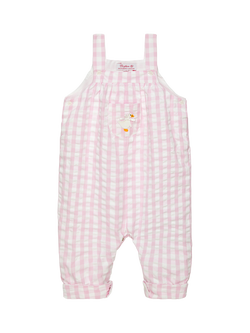Trotters Baby Full Length Duckling Dungarees, Pinkgingha, Pinkgingha