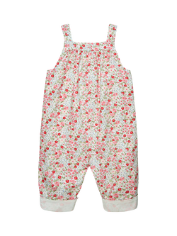 Trotters Baby Strawberry Floral Dungarees, Multi, Multi