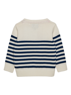 Trotters Kids' Chunky Knit Anchor Jumper, Navy/Multi - view 2, Navy/Multi