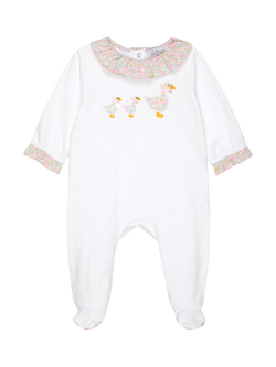 Trotters Baby Liberty Betsy Ann Print Duck Bodysuit, White Multi, White Multi