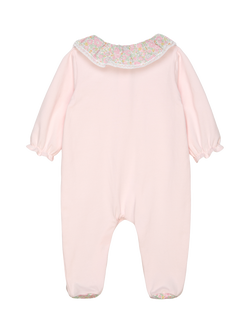 trotters Baby Liberty Betsy Ann Print Collared Bodysuit, Pale Pink - view 2, Pale Pink