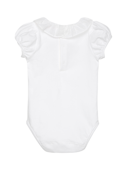 Trotters Baby Short Sleeve Cherry Heart Bodysuit, White/Red - view 2, White/Red