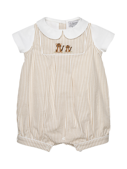 Trotters Baby Jasper Tiger Romper, Oatmeal/Stripe, Oatmealstripe