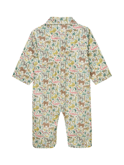 Trotters Baby Louis Jungle Print Collared Romper, Multi - view 2, Multi Jungle
