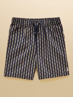 Joules Kids' Cotton Rope Print Shorts, Navy, Navy