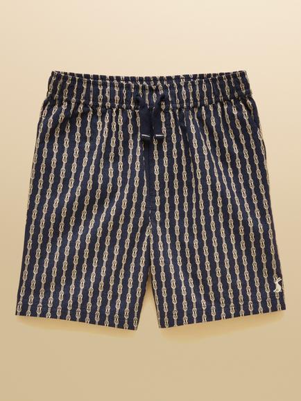 Joules Kids' Cotton Rope Print Shorts, Navy, Navy