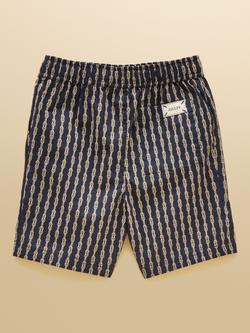 Joules Kids' Cotton Rope Print Shorts, Navy - view 2, Navy