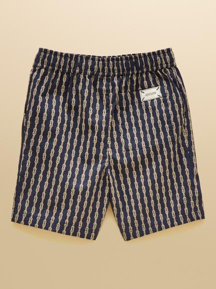 Joules Kids' Cotton Rope Print Shorts, Navy - view 2, Navy