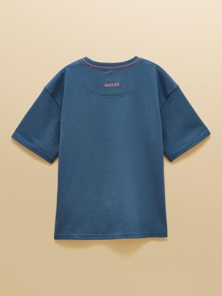 Joules Kids' Archie Short Sleeve Crab T-Shirt, Navy - view 2, Navy