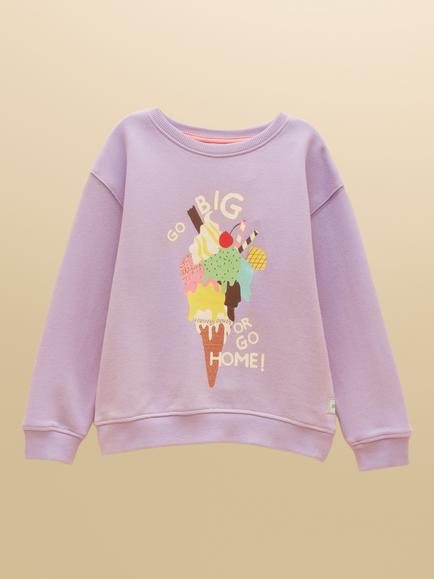 Joules Kids' Ice Cream Sweatshirt, Lilac Purple, Lilac Purple