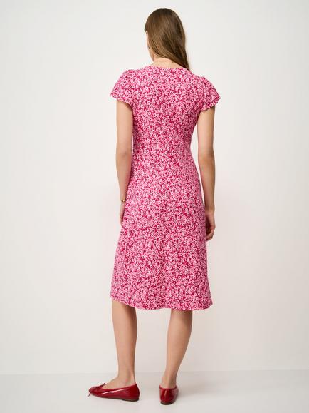Crew Clothing Alyssia Meadow Floral Dress containing LENZING™ ECOVERO™ Viscose, Pink - view 2, Pink