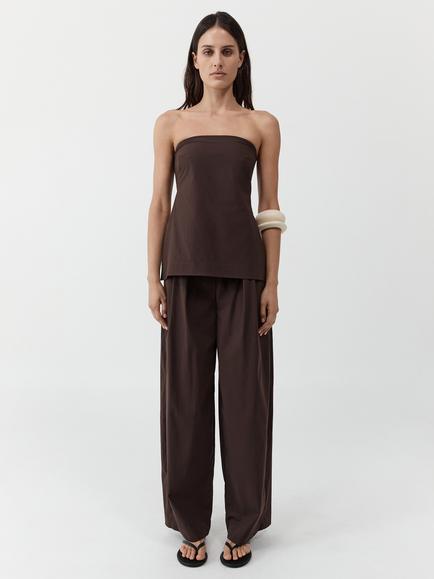 St. Agni Strapless Rouleau Tie Top, Brown