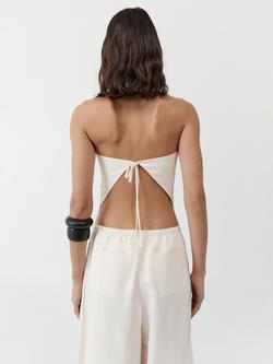 St. Agni Strapless Rouleau Tie Top - view 2, White