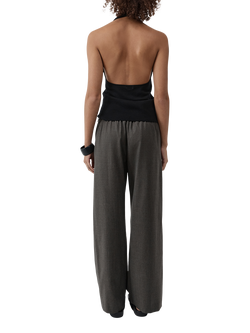 St. Agni Halterneck Pure Wool Knit Top, Black - view 2, Black
