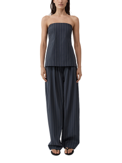 St. Agni Strapless Rouleau Tie Top, Navy, Navy