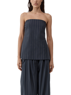 St. Agni Strapless Rouleau Tie Top, Navy - view 2, Navy