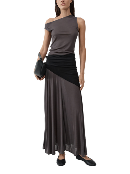 St. Agni Asymmetric Fine Jersey Top, Grey, Grey