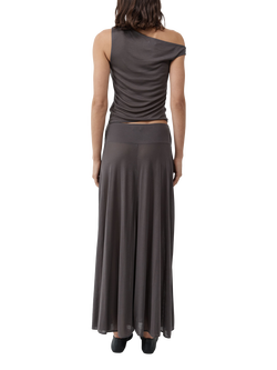 St. Agni Asymmetric Fine Jersey Top, Grey - view 2, Grey