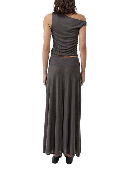St. Agni Asymmetric Fine Jersey Top, Grey - view 2, Grey