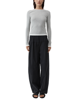 St. Agni Layered Long Sleeve Top, Light Grey, Light Grey