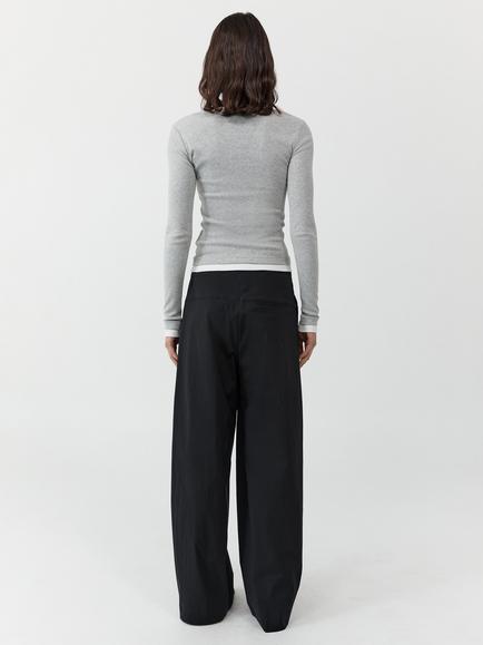 St. Agni Layered Long Sleeve Top, Light Grey - view 2, Light Grey