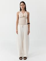St. Agni Drawstring Relaxed Trousers, White