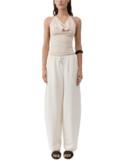St. Agni Drawstring Relaxed Trousers, White, White
