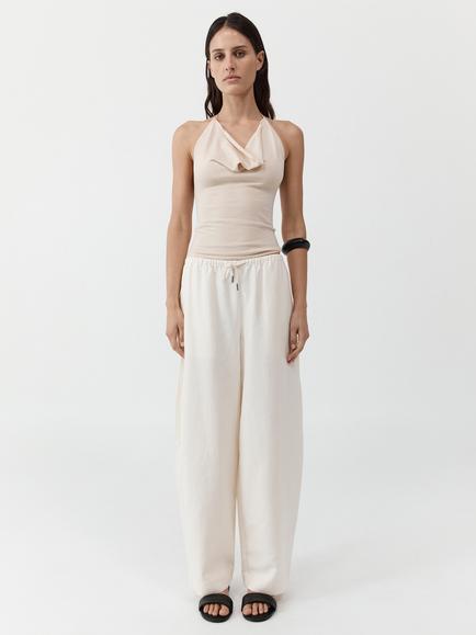 St. Agni Drawstring Relaxed Trousers, White, White