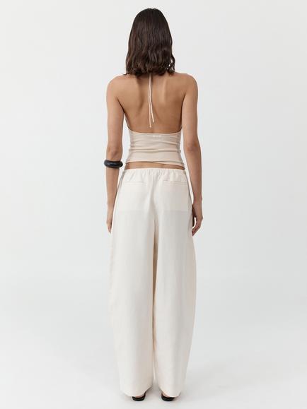 St. Agni Drawstring Relaxed Trousers, White - view 2, White