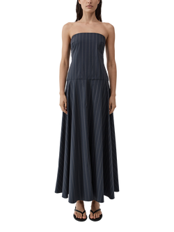 St. Agni Strapless Rouleau Maxi Dress, Navy, Navy