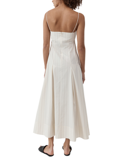 St. Agni Everyday Stripe Pleated Dress, Cream - view 2, Cream
