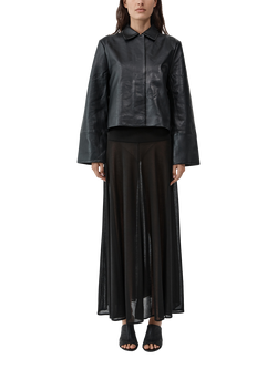 St. Agni Minimal Pure Leather Jacket, Black, Black
