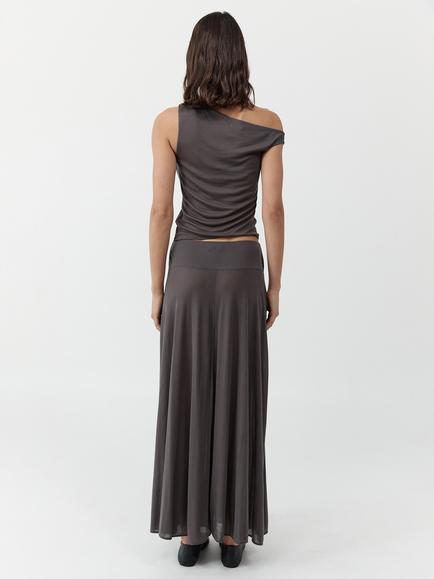 St. Agni Fluid Jersey Skirt, Grey - view 2, Grey