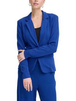 ICHI Kate Lumina Textured Blazer, Blue, Blue