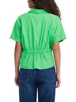ICHI Lmana Collar V-Neck Top, Green - view 2, Green