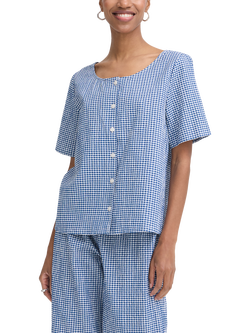 ICHI Jilma Gingham Shirt, Sodalite Blue/White, Sodalite Blue/White