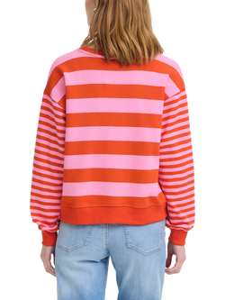 ICHI Lulani Stripe Sweatshirt, Red/Pink - view 2, Red/Pink