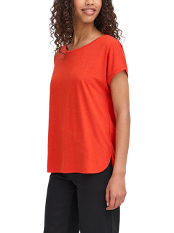 ICHI Rebel Round Neck T-Shirt, Fiery Red, Fiery Red