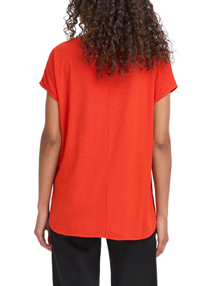 ICHI Rebel Round Neck T-Shirt, Fiery Red - view 2, Fiery Red