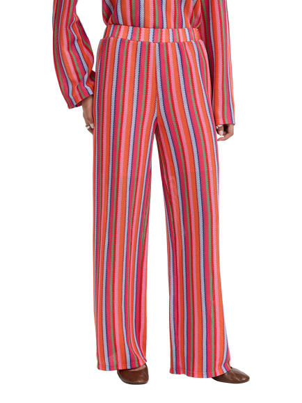 ICHI Libella Stripe Knit Trousers, Multi, Multi