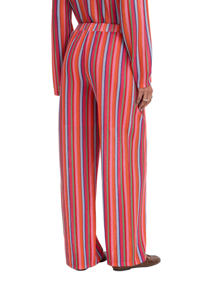 ICHI Libella Stripe Knit Trousers, Multi - view 2, Multi