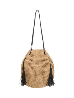 ICHI Iamaiken Woven Bucket Bag, Golden Brown, Golden Brown
