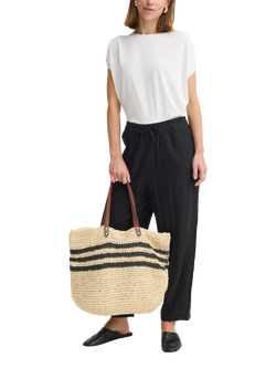 ICHI Iatilde Stripe Tote Bag, Natural - view 2, Natural