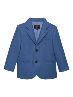 Trotters Kids' Seb Linen Blend Tailored Blazer, Blue, Blue