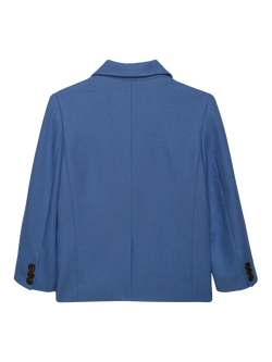 Trotters Kids' Seb Linen Blend Tailored Blazer, Blue - view 2, Blue