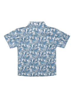 Trotters Kids' Dinosaur Shirt, Blue - view 2, Blue