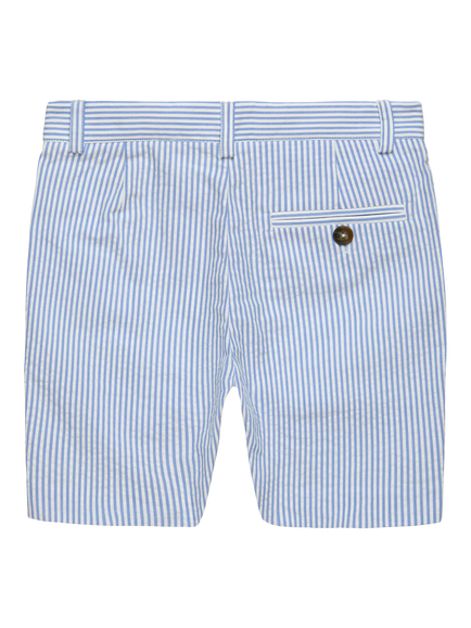 Trotters Kids' Theo Seersucker Shorts, Bl Stripe - view 2, Bl Stripe