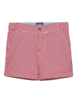 Trotters Kids' Charlie Cotton Chino Shorts, Red Stripe, Red Stripe